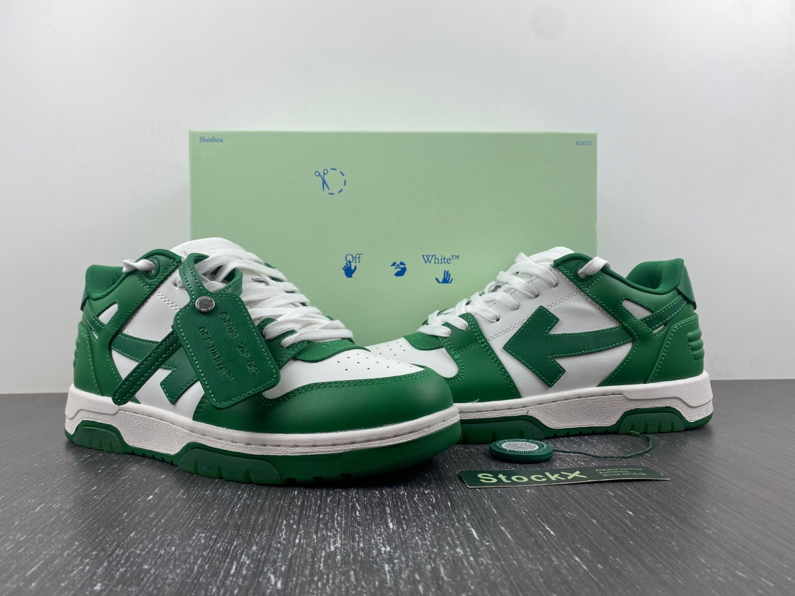 OFF-WHITE Out of Office Low Top Green Dirty White OMIA189R21LEA0010455
