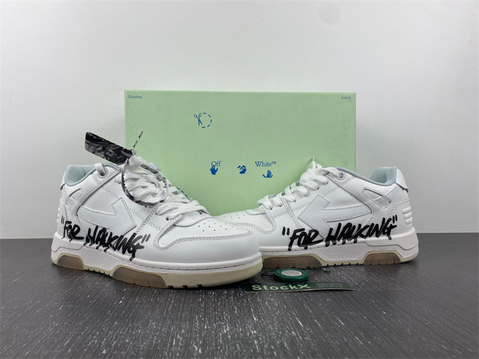 OFF-WHITE Out Of Office OOO Low Tops For Walking White Black OMIA189R21LEA0020101