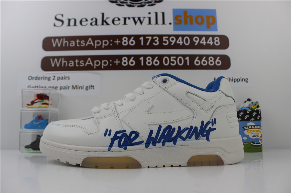 OFF-WHITE Out Of Office For Walking White Blue 0030145