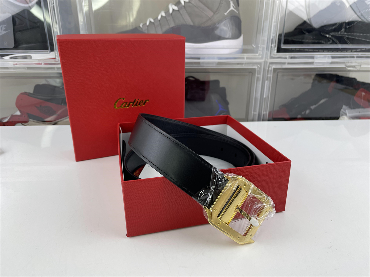 Cartier Gold Santos Leather Belt (100-125cm)