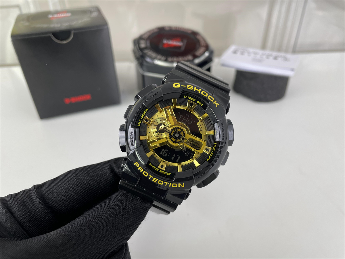 G-SHOCK Casio electronic watch Black Gold, 51.2mm