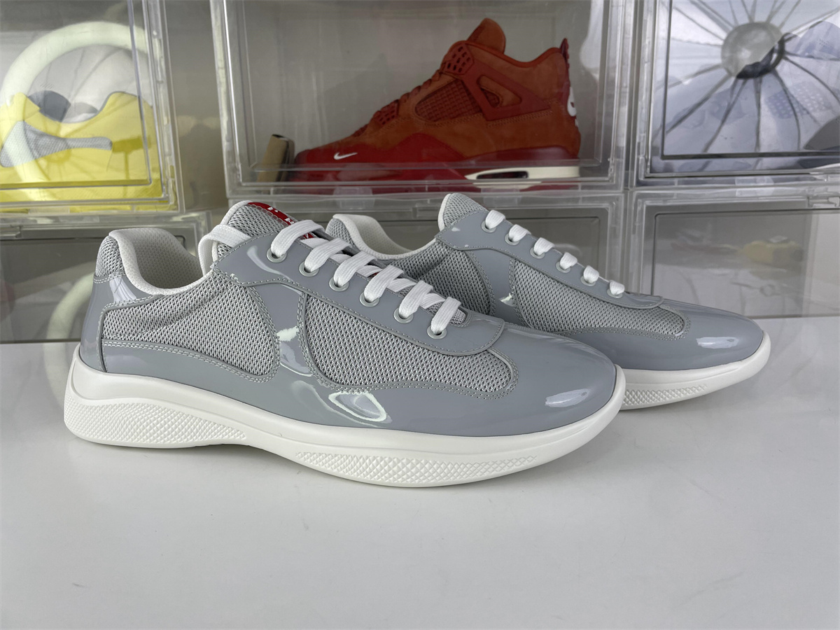 Prada America Cup Bright Grey Leather shoes
