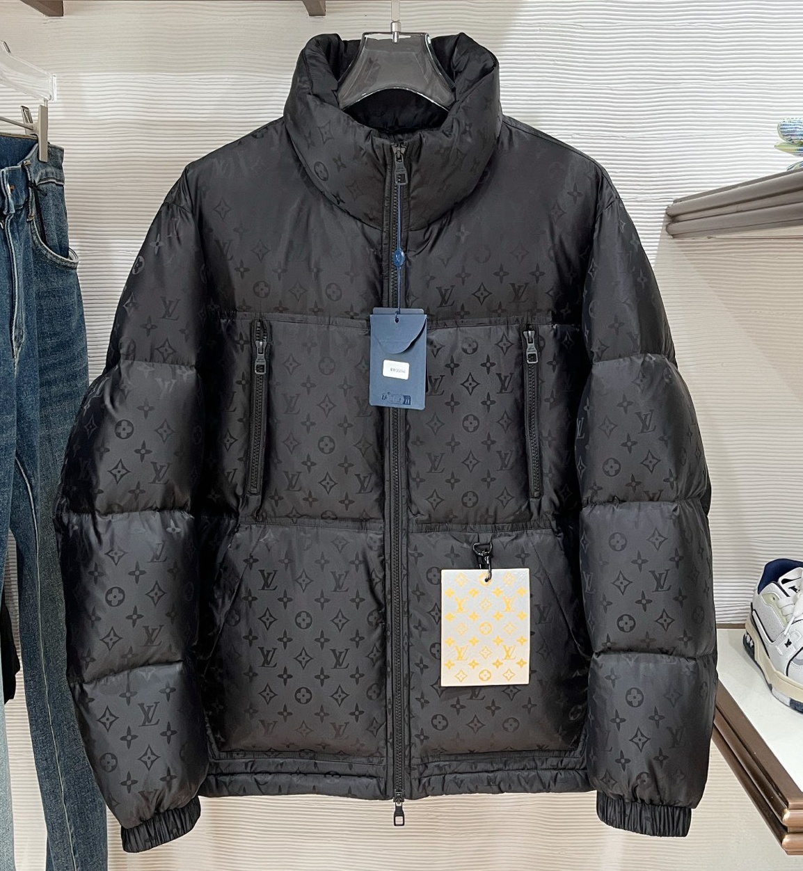 LV Louis Vuitton Black Winter Coat goose inside, ( M - XXL)