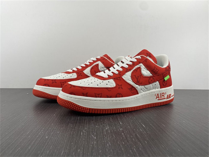 LV Nike Air Force 1 Low By Virgil Abloh White Red