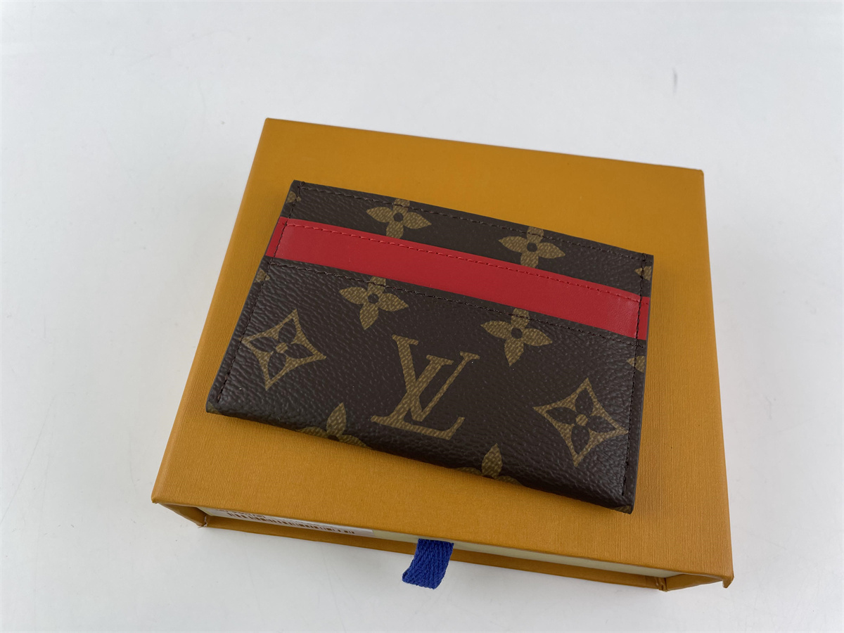 LV with Red layer Card Wallet