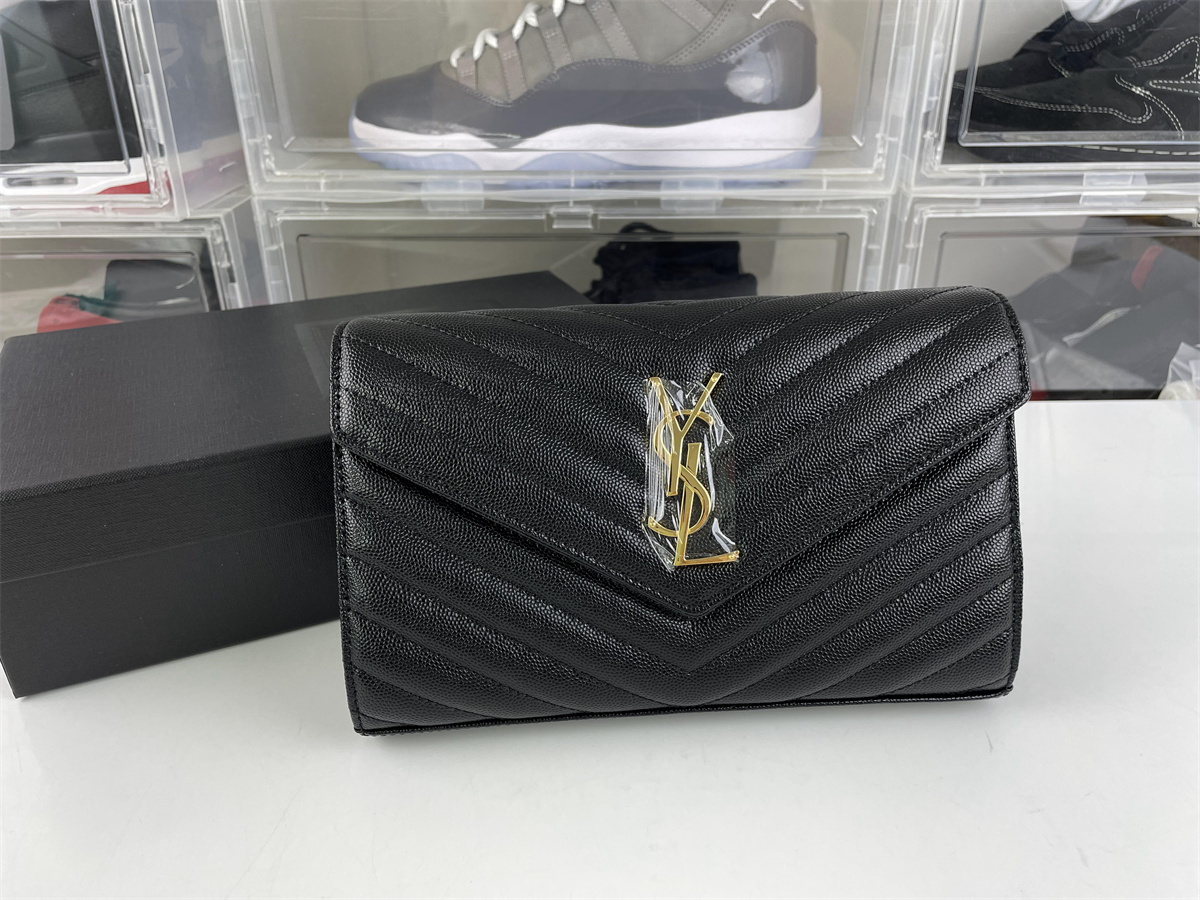 YSL LouLou Lichi Black leather bag (29 x 17 x 10cm)
