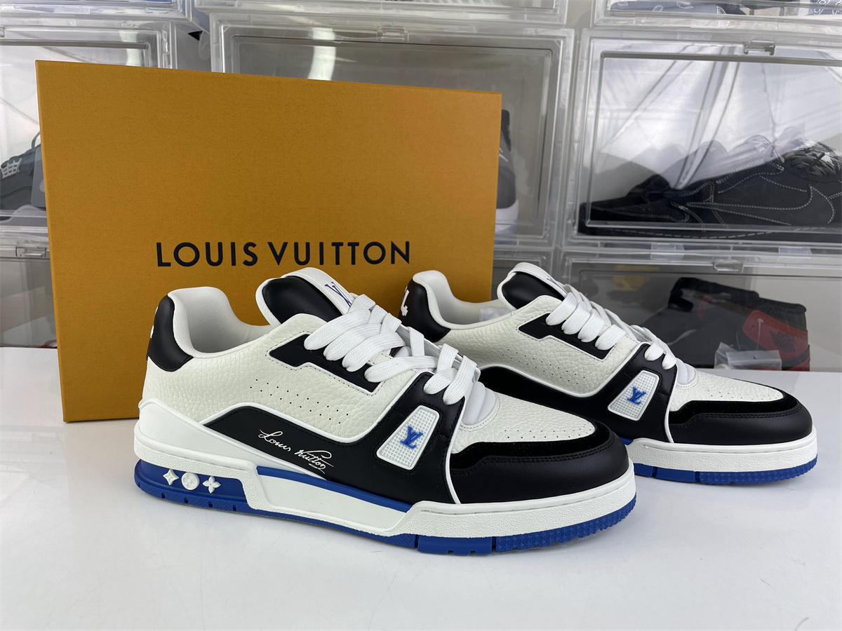 LV Black Blue White skate shoes