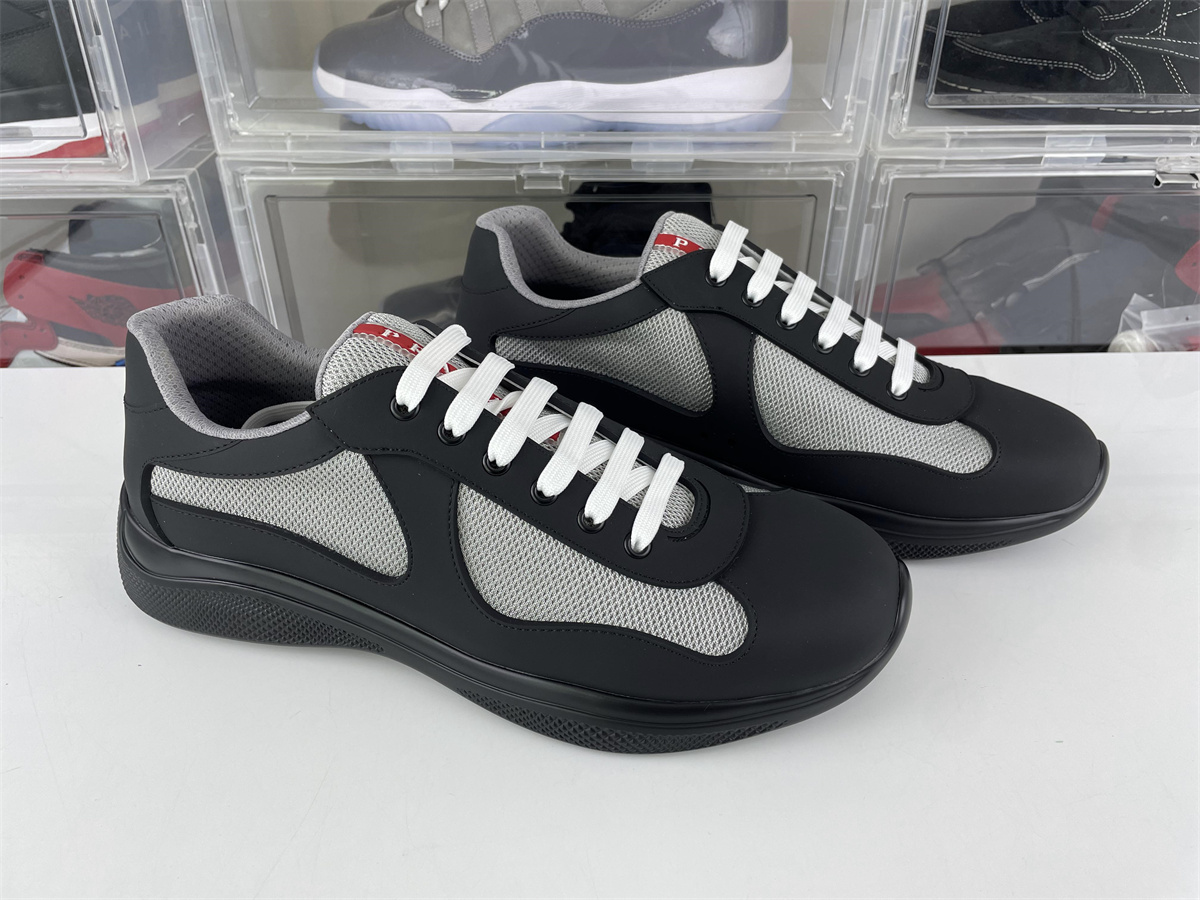 Prada America Cup Matt Black Grey mesh