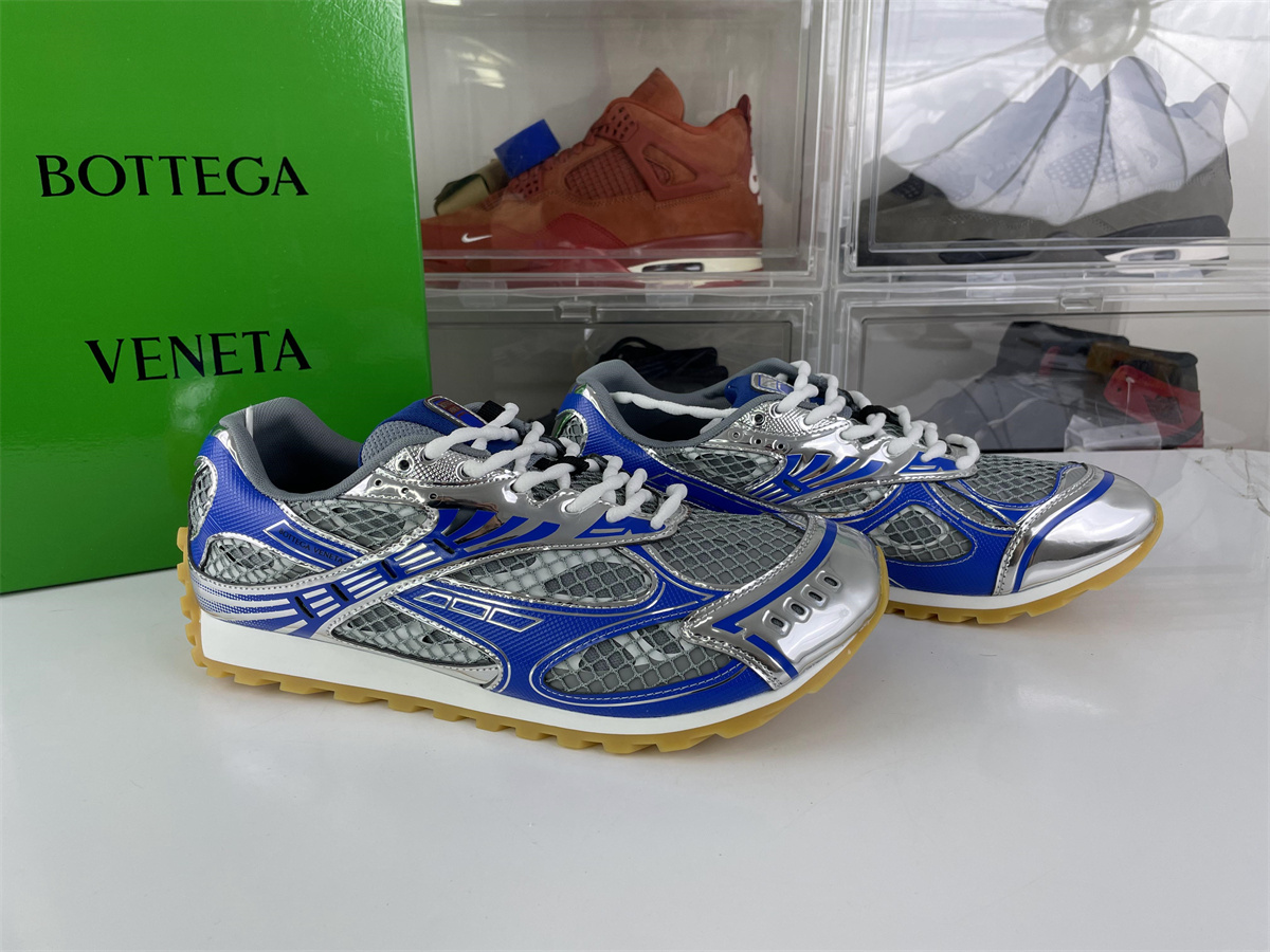 BOTTEGA VENETA ORBIT SNEAKER Fabric Silver Blue