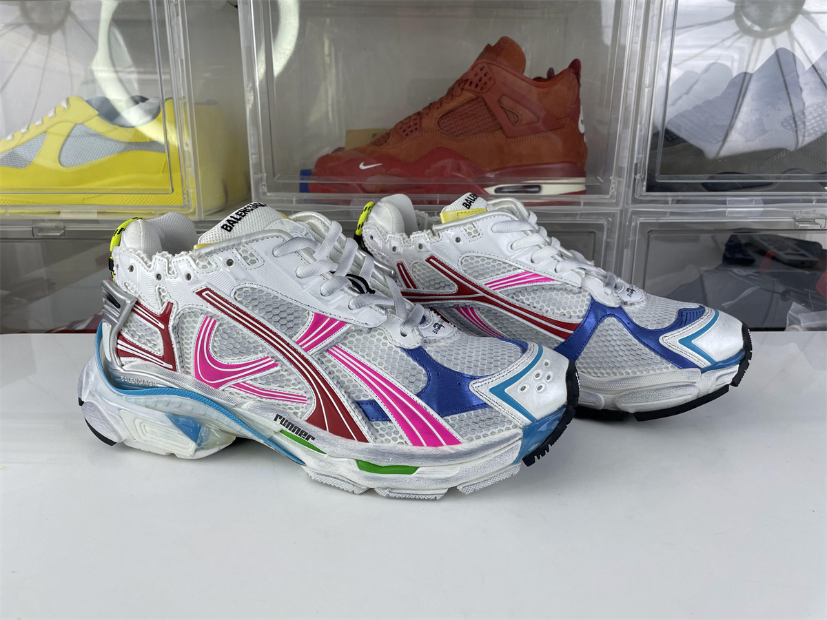 Balenciaga Track Runner White Pink Blue straps Multicolor