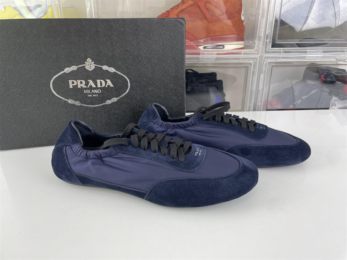 PRADA Collapse Dark Blue Sneakers