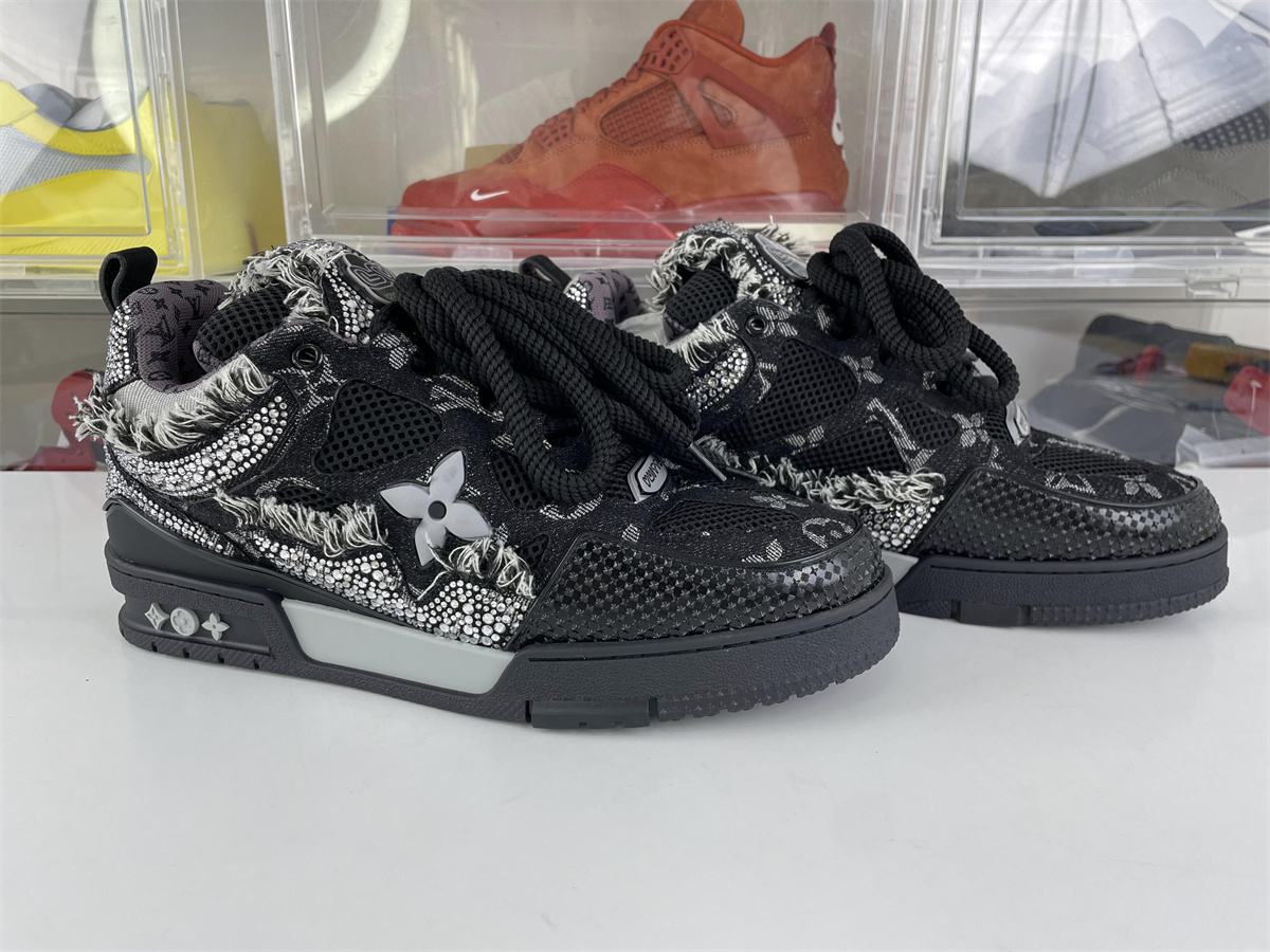LV Black Grey with glitter stone Skate Sneaker