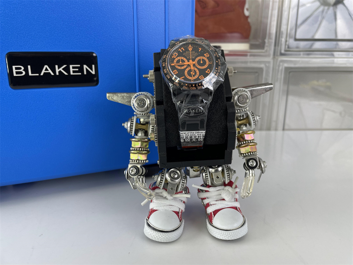 Rolex Blaken Robot Black Orange color Watch (with suitcase)