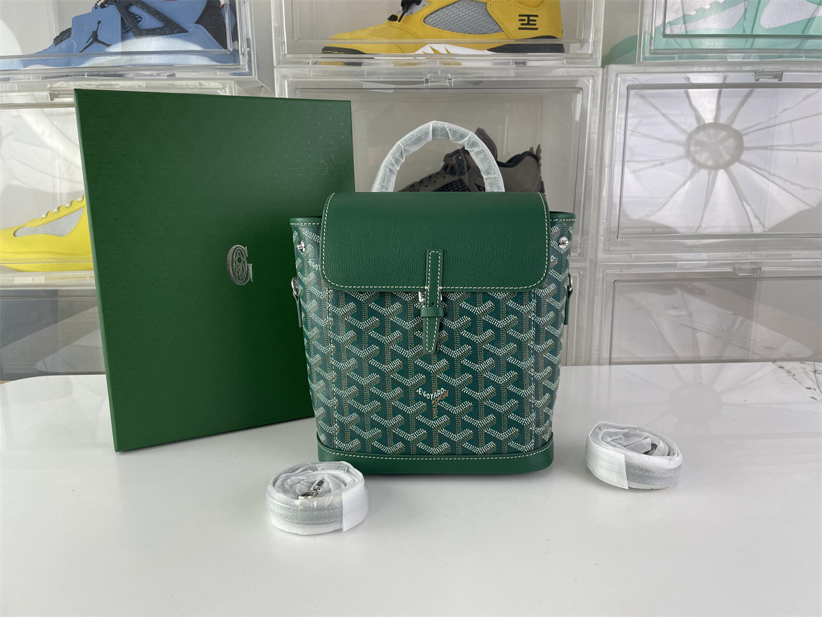 GOYARD Alpin Green small Backpack, (23 x 19 x 9.5cm)